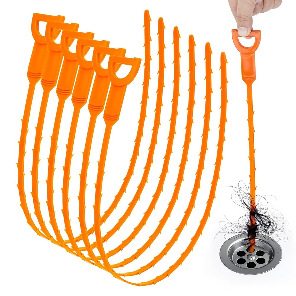 25 Inch Snake Drain Clog Remover Tool, 6PCS Hair Drain Cleaner Tool, Hair Cat&hellip;