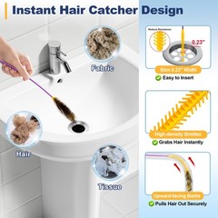 Drainsoon 35Inch Metal Drain Snake Hair Clog Remover, Reusable Sink Snake Dra&hellip;