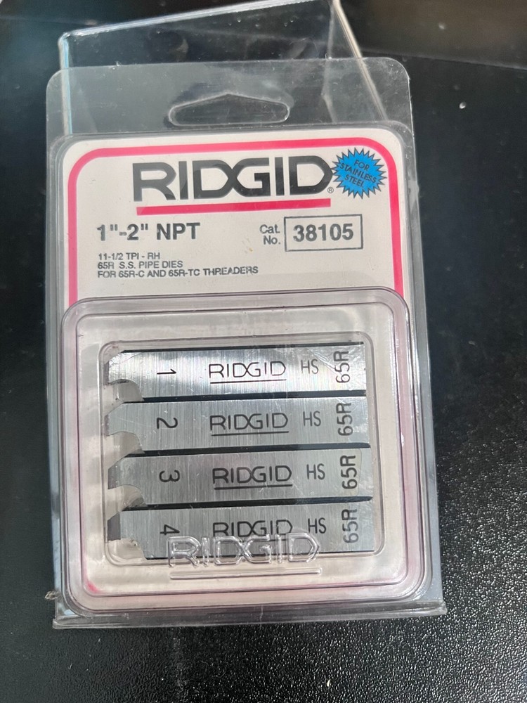 Ridgid 38105 1&Prime; to 2&Prime; NPT Pipe Threading Replacement Die