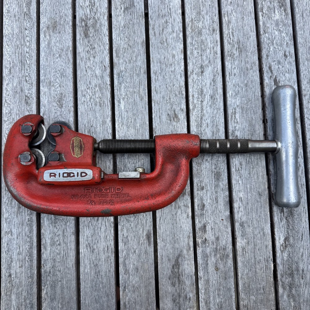 Rigid 42A Four Wheel Pipe Cutter 3/4&Prime;-2&Prime; Heavy Duty Steel Iron Conduit USA
