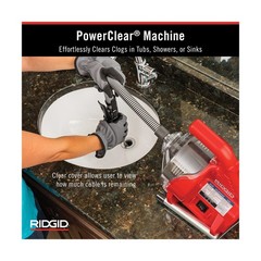RIDGID 55808 PowerClear 120-Volt Drain Cleaning Machine Kit for Tubs, Showers&hellip;