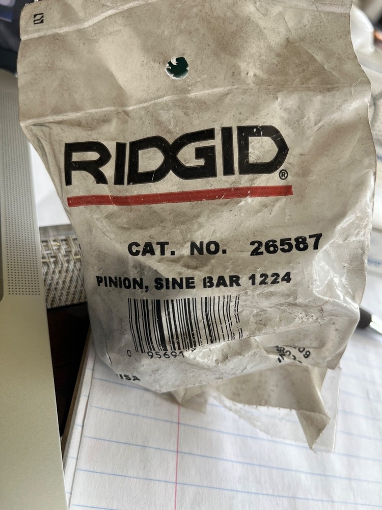 for Ridgid 1224 threader, pinion for sine bar, new model 26587
