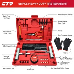 Heavy Duty Tire Plug Kit &ndash; 68pcs All-in-One Universal Tire Repair Kit with Plugs