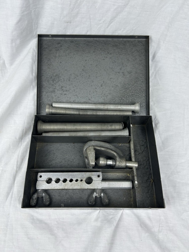 Vtg Craftsman Flaring Tool Set W/Spring Benders & Original Steel Box USA 🇺🇸