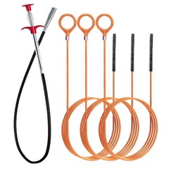 Hair Catcher Drain Auger Cleaner Tool Set &ndash; 3 &times; 53 Inch Sink Snake + 1 &times; 35 I&hellip;