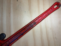 RIDGID 24&Prime; Straight Pipe Wrench 3&Prime; Capacity, Made in USA, Nice !