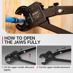 Icrimp Angle Head PEX Crimping Tool Kit for 3/8,1/2,3/4,1-Inch with Copper Ring