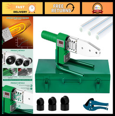 Plastic Pipe Welder Tool, 110V for PE PPR PVC, 0.79/0.98/1.26&rdquo; Die, Digital Dis