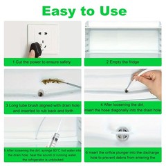 8 PCS Refrigerator Drain Cleaning Tool &ndash; Fridge Water Line Cleaner Kit with Long
