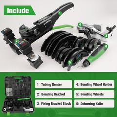 Tubing Bender Kit 1/4&Prime;-7/8in Ratchet Copper Pipe Bender Tool Set Hydraulic Green
