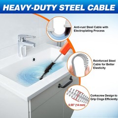 33ft Auto Feed Drain Auger Plumbing Snake Hair Clog Remover Tool