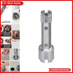Tub Drain Removal Wrench Tool Dual Ended Heavy Duty Aluminum 1 3/8 1 1/2 Inch
