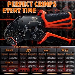 Micro Connector Pin Crimping Tool 0.03-0.5mm&sup2; 32-20AWG Ratcheting Crimper for 2.