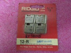 Ridgid 38015 12-R 1/2&Prime; NPT Left Hand Alloy Pipe Threading Dies Set of 4