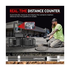 Sewer Camera Self Leveling 100ft, 7mm Thicker Cable Drain Camera with Distanc&hellip;