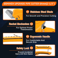 PVC Pipe Cutter, Cuts up to 2-1/2&Prime;, Professional Cutting PEX, PVC, and PPR Pipe,