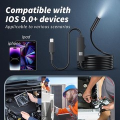 16FT Pipe Inspection Camera Endoscope Video Sewer Drain Cleaner Waterproof Snake