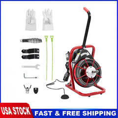 75FT x 3/8 Inch Drain Cleaner Machine, Sewer Snake Auger for 1 to 4 Inch Pipes