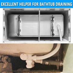 Cinsda Bathtub Shower Drain Pipe, Low Profile Flat 1 1/2 P 1.5 inches, White