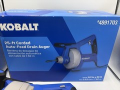 Kobalt KDA100, 1/4-in dia x 25-ft L, Corded Auto Drain Auger for 3/4&Prime;- 2&Prime; Drains