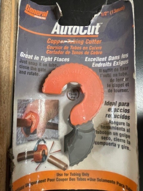 NEW AUTOCUT 1/2 &rdquo; (13mm) Copper Pipe Tubing Cutter ATC-12