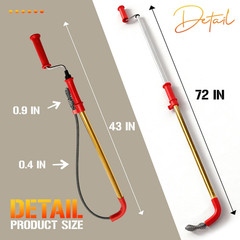 56658 K-6P 6FT Toilet Auger Snake for Use Manually or with Drill, Telescopic for