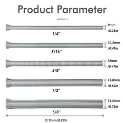 5PCS Refrigeration Copper Tube Bending Spring Set &ndash; 1/4&Prime; to 5/8&Prime; AC Pipe Bender