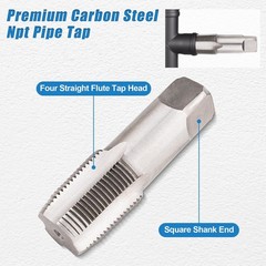 5-Piece NPT Pipe Tap Set, and Die Set with 1/8&Prime;, 1/4&Prime;, 3/8&Prime;, Orange