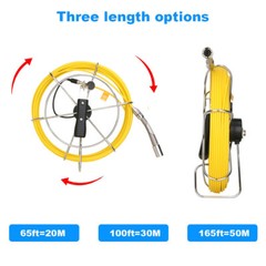 50M Pipe Inspection Camera HD1200 TVL Drain Sewer Camera 9&Prime; LCD Monitor