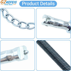 Flex‑Shaft Sewer Descaling Chain, Push-Type Rotary Cable for PVC Pipes, Toilets
