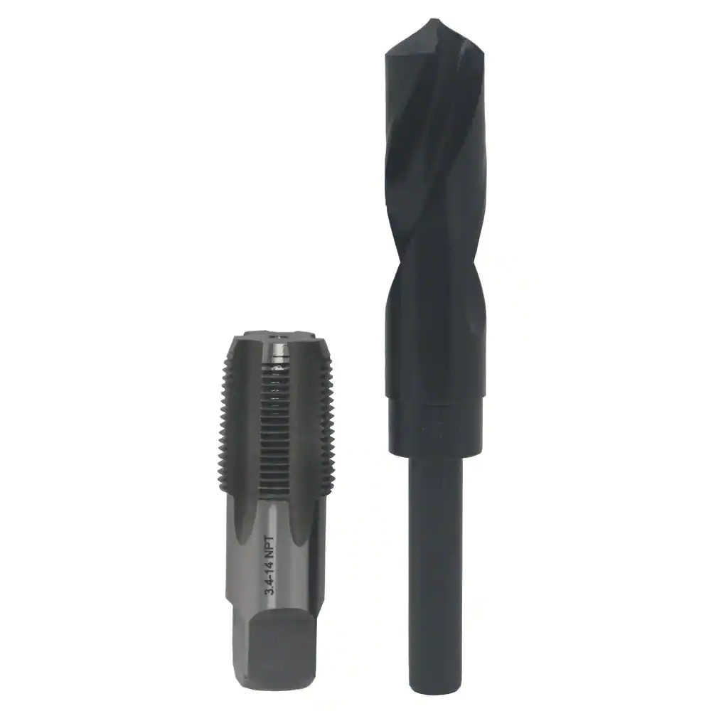 3/4 In. Carbon Steel NPT Pipe Tap and 59/64 In. High Speed Steel Drill Bit Set (
