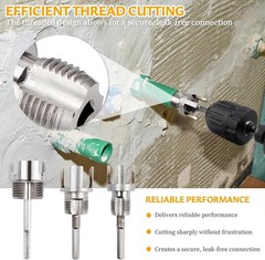 3Pcs Integrated Internal & External Pipe Threading Tool, Dual-Function Pipe T&hellip;