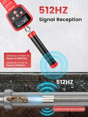 512Hz Pipe Locators Receiver, Underground Pipe Sewer Inspection Drain Locator wi