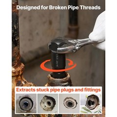 Uimoso 9-Piece Heavy-Duty Steel Pipe Extractor Set for BrokenPipes,Cr-MoMaterial