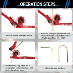 3 in 1 Tubing Bender, 0-180 Degrees Tube Bender Manual Pipe Bender Tool for 1/4