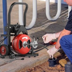 Electric Drain Cleaner Machine 75FT x 1/2 Inch 450W Auto Feed Sewer Snake Auger