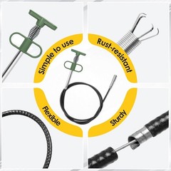 2-in-1 Flexible Drain Cleaning Tool Kit, 35&Prime; Plumbing Snake & 4-Claw Grabber