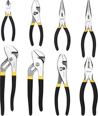 8-Piece Pliers Set, 8&Prime; & 10&Prime; Water Pump Plier, 6&Prime; & 8&Prime; Slip Joint, 8&Prime; Linesman,