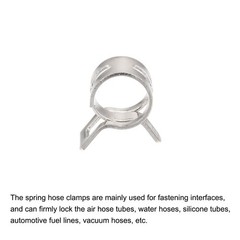 Spring Hose Clamp, 20pcs 65Mn Steel 10mm Low Pressure Air Clip, Nickel Plated