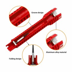 8 in 1 Faucet Sink Installer Multi Tool Pipe Wrench Plumbing for Kitchen Bathroo