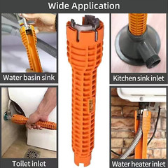 5 in 1 Faucet and Sink Installer Tool, Entemah Double Head Plumbing Tool, Wate