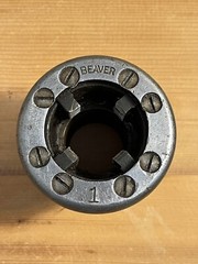 LOT OF 6 &ndash; USED BEAVER DIE HEADS DROP HEAD TYPE w/7 misc. Replacment Dies