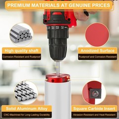 PVC Pipe Reamer Set, 9-Piece Fitting Saver for SCH40, Aluminum with 2 Blades-USA