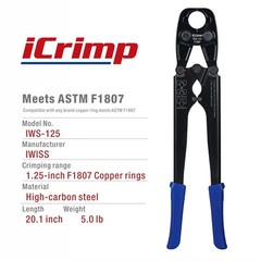 iCrimp Pex Pipe Crimping Tool, Plumbing Tool for 1-1/4 inch, Copper