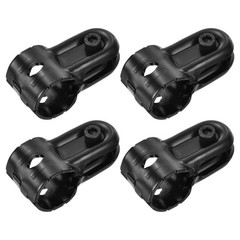4 Sets Pipe Clamp Connector, 110 x 30mm End Rail Clamps Fit 1.1&Prime; OD, Black