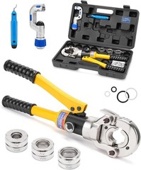1/2, 3/4, 1&Prime; PEX Crimping Tool Kit with Pipe Cutter & Ergonomic Grip