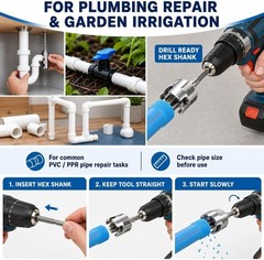 PVC Pipe er Kit, 3PCS Internal & External Pipe ing Tool Set for 1/2&Prime;, 3/4&Prime;, 1&hellip;