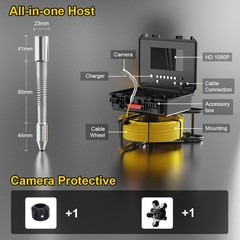 7&Prime; Monitor 30M Drain Sewer Camera 512HZ Self-Leveling Pipe Inspection Camera