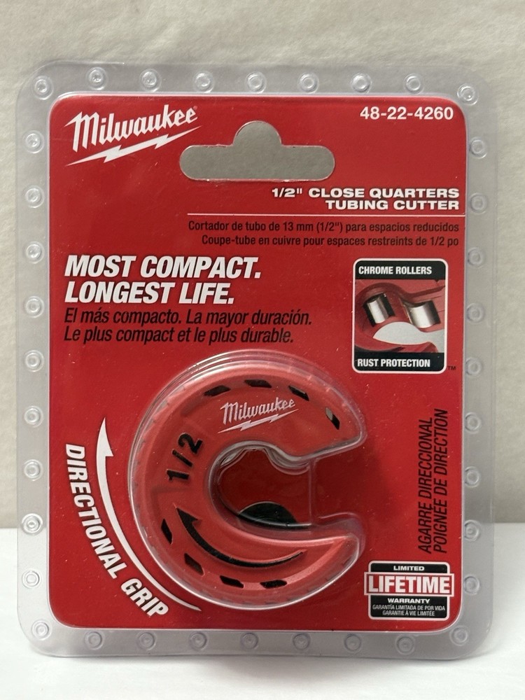 New Milwaukee Tool 48-22-4260 1/2&Prime; Close Quarters Tubing Cutter (E6)