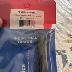3/8&Prime; Carbon Steel NPT Tap and 37/64&Prime; HSS Drill Bit Set, 3/8&Prime; NPT, Bit Length 2.6